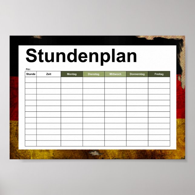 Poster Deutsch Flagge - Vintage... (Devant)