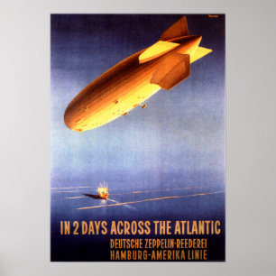 Poster DEUTSCHE ZEPPELIN 2 Jours À Travers La Vintage Atl