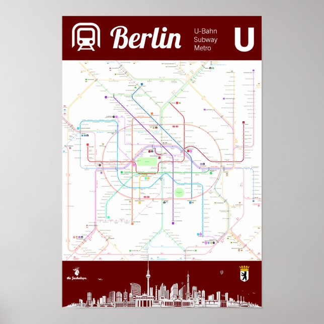Poster " Deutschland : BERLIN U-Bahn Metro MAP ... Affich (Devant)