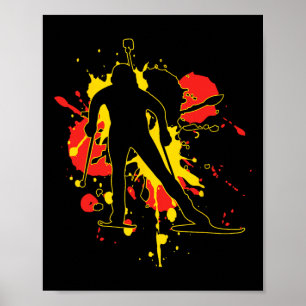 Poster Deutschland Flagge Biathlonist - Deutscher Biathlo