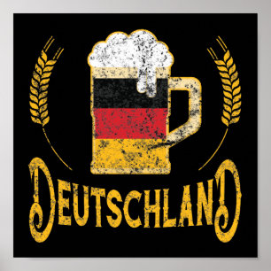 Poster Deutschland German Flag Beer Lover Oktoberfest