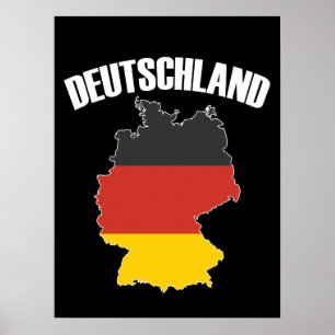 Poster Deutschland Map - German Flag - Germany Travel