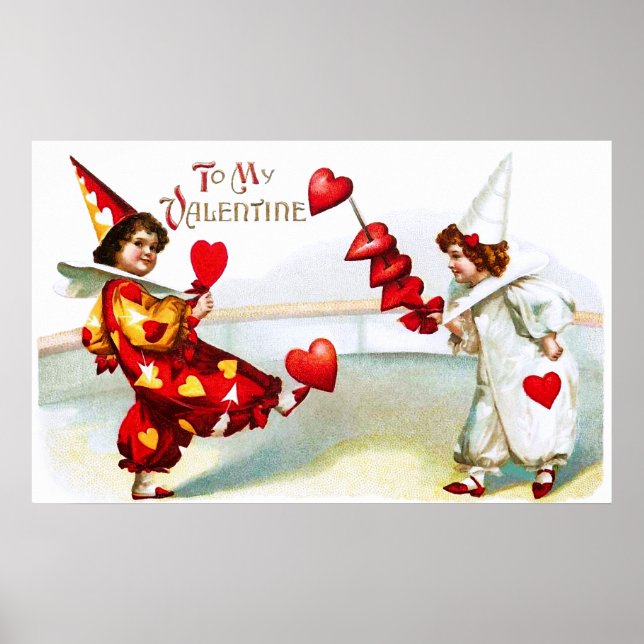 Poster Deux adorables Harlequins (Devant)