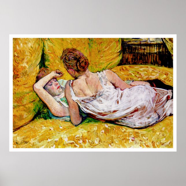 Poster Deux amis par Henri de Toulouse-Lautrec (Devant)