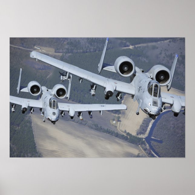 Poster Deux avions A-10C Thunderbolt II volent au format (Devant)