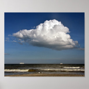 Poster Deux bateaux de croisière sous un énorme nuage, Fl