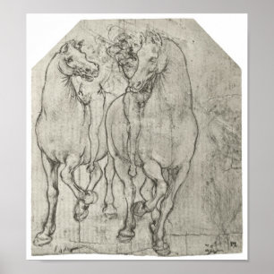 Poster Deux cavaliers, Léonard De Vinci