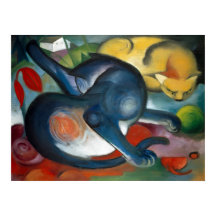 "Deux chats, bleu et jaune" de Franz Marc (1912)