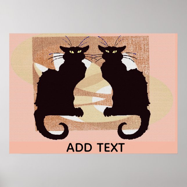 Poster Deux chats noirs imprimés (Devant)