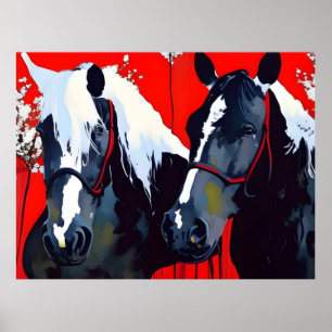 Poster Deux chevaux