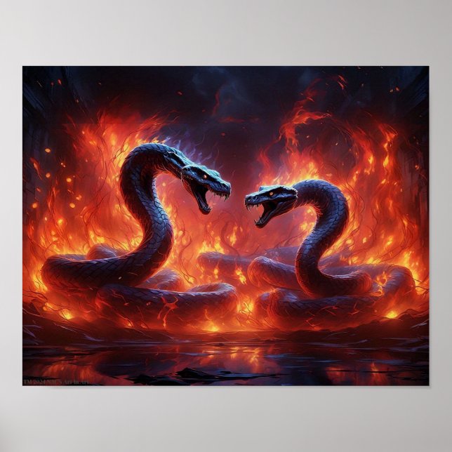 Poster Deux Cobras En Enfer (14 x 11) (Devant)