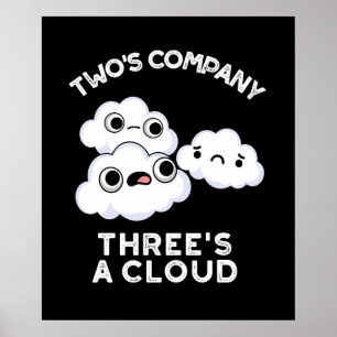 Poster Deux Compagnies Trois Un Cloud Météo Pun Dark BG