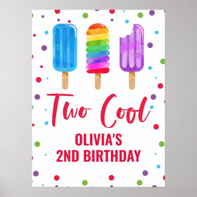 Poster Deux Cool 2e anniversaire Rainbow Ice Pop (Devant)