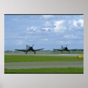Poster Deux Corses F4U achetées, Avions 2ÈME GUERRE MONDI