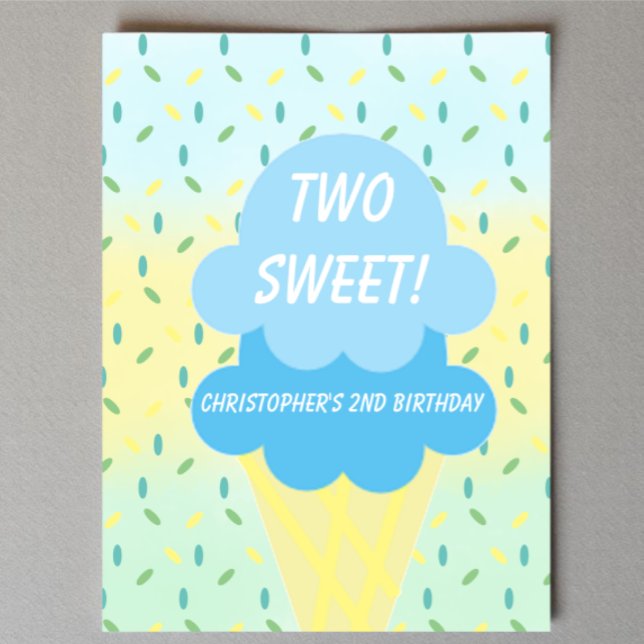 Poster Deux crème glacée douce 2e anniversaire (Créateur téléchargé)