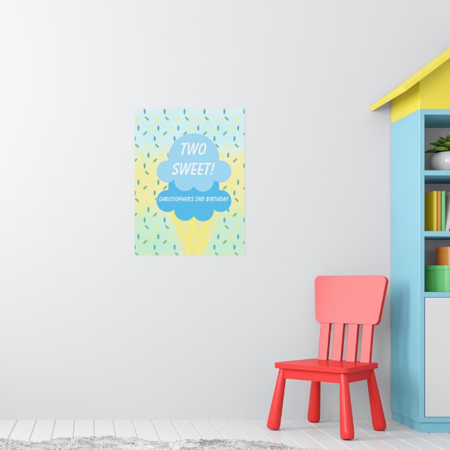 Poster Deux crème glacée douce 2e anniversaire (Pépinière 1)