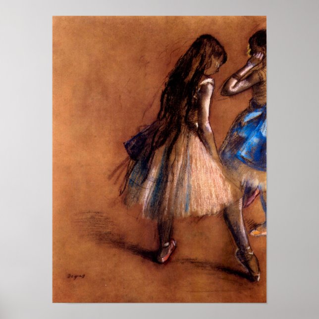 Poster Deux danseuses d'Edgar Degas (Devant)