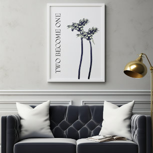 Poster Deux deviennent un Mariage floral