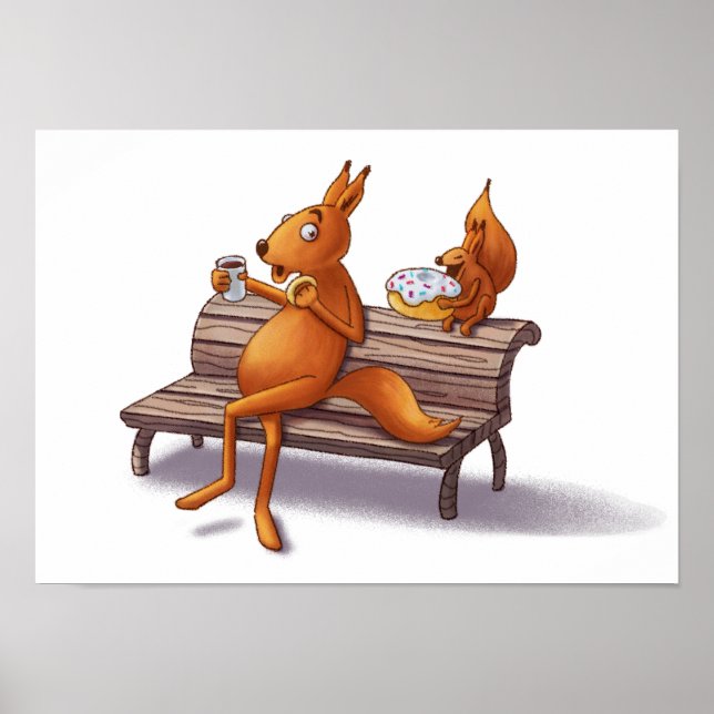 Poster Deux écureuils (Devant)