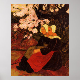 Poster Deux femmes bretonnes sous un pommier,