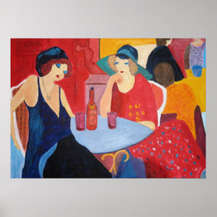 Poster Deux femmes dans un café - Imprimer