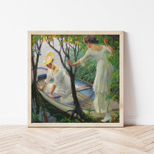 Poster Deux femmes en bateau   Edward Cucuel