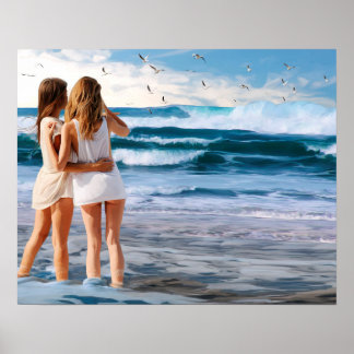 Poster Deux femmes sur le rivage