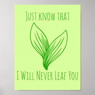Poster Deux feuilles vertes entrelacées