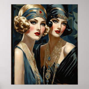 Poster Deux Feux Avec Robe À Épaules Hors-Épaule