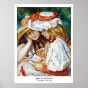 Poster Deux filles Lecture Pierre Auguste Renoir peinture