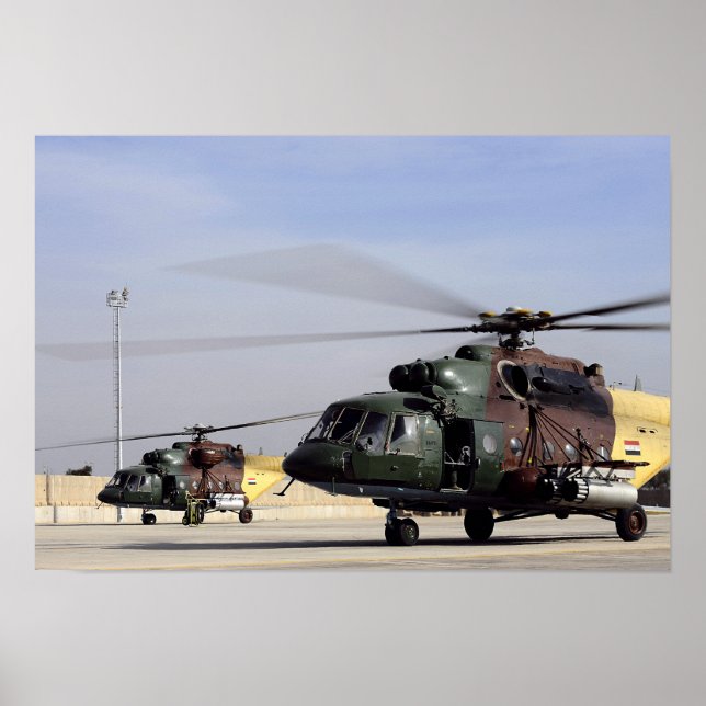 Poster Deux Hélicoptères Irakiens Mi-17 Hip (Devant)