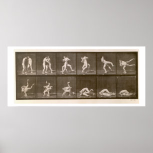 Poster Deux hommes luttant, plaquent 347 'de Locomoti