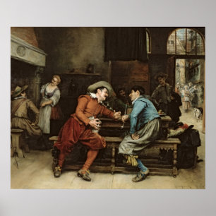 Poster Deux hommes parlant dans une taverne