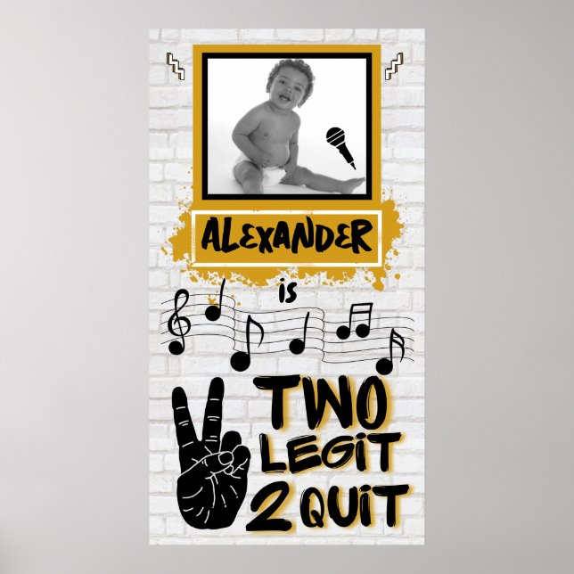Poster Deux Legit Retro Hip hop des années 90 2e annivers (Devant)