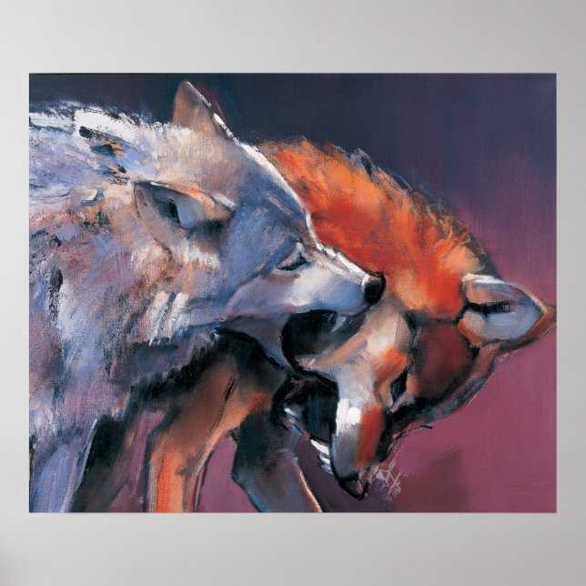 Poster Deux loups (Devant)