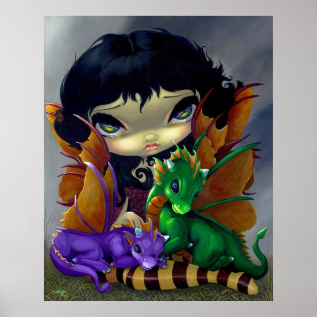 Poster Deux mignons dragons ART IMPRIMER dragon fairy (Devant)