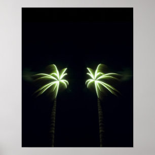 Poster Deux Palmiers En Feu