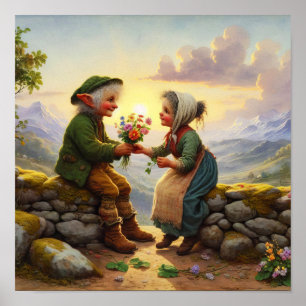 Poster Deux personnages Munchkin Adulte au charme Vintage