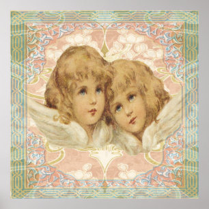 Poster Deux petits anges Vintages