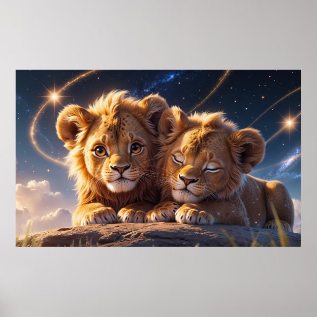 Poster Deux petits lions (Devant)