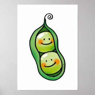 Poster Deux pois dans un gousse