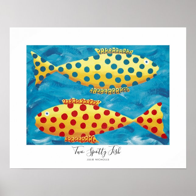 Poster Deux Poissons Spotty Sous L'Eau Peinture Sur La Vi (Devant)