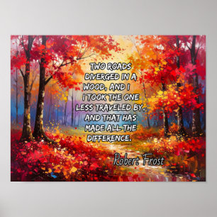 Poster Deux routes ont été déviées dans un bois