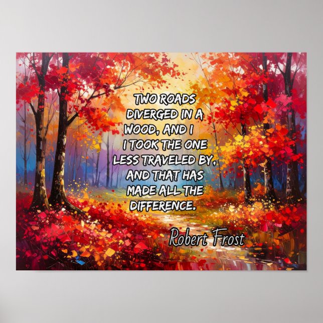 Poster Deux routes ont été déviées dans un bois (Devant)