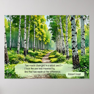 Poster Deux routes ont été déviées dans un bois,