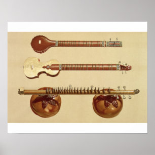 Poster Deux sitars et une rudra vina, indienne, de 'Music