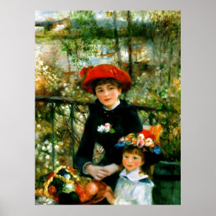 Poster Deux Sœurs sur la terrasse par Renoir