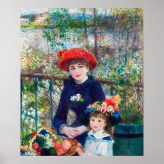 Poster Deux Sœurs sur la terrasse, Renoir