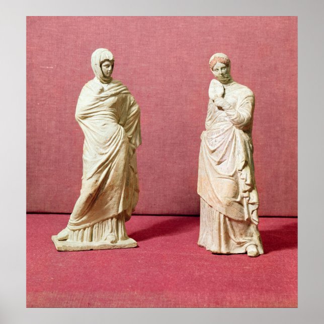 Poster Deux statues de femmes debout de Tanagra (Devant)