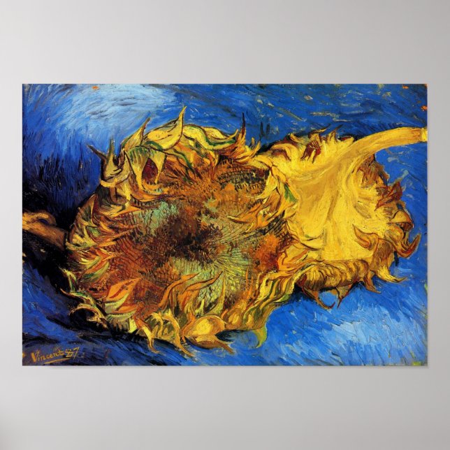 Poster Deux Tournesols coupés Van Gogh Art (Devant)